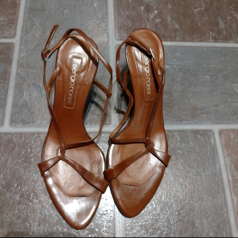 Sergio Rossi sexy brown conyac sandal pump size37